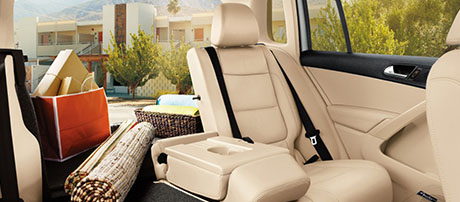 split folding, sliding rear seats